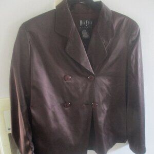 via seta new nwt 100% Silk Brown blazer lined  4